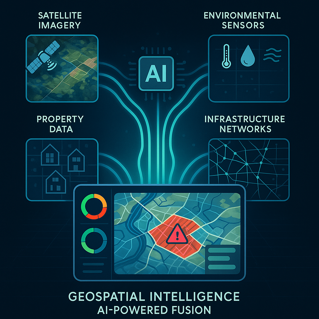 A dynamic visualization showing multiple data stre